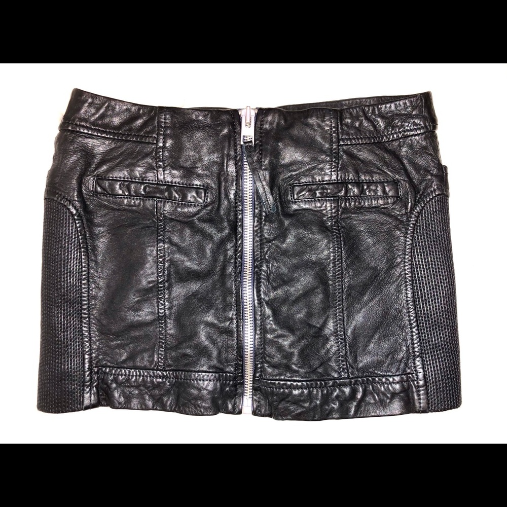 Leather mini skirt